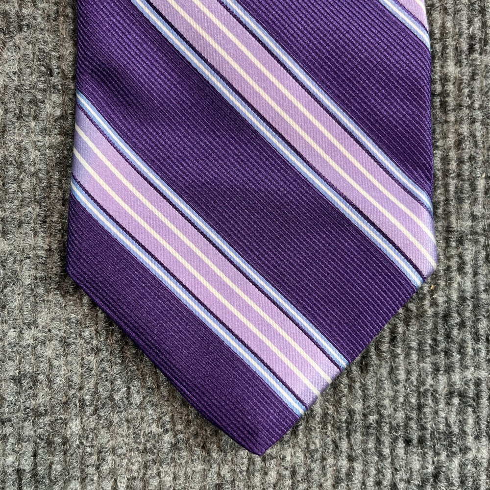 Nautica Mens Purple Striped Silk Necktie Classic Formal Business Tie